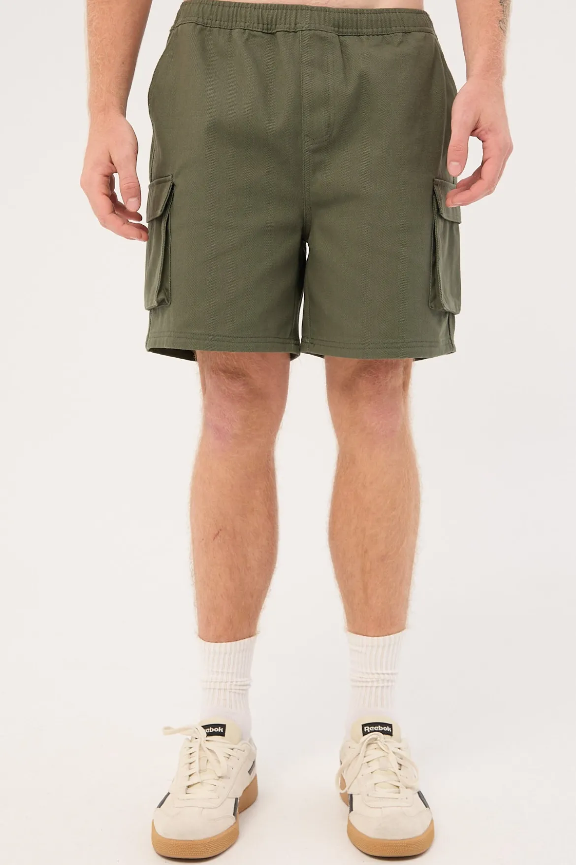 Relaxed Cargo Short Khaki Green