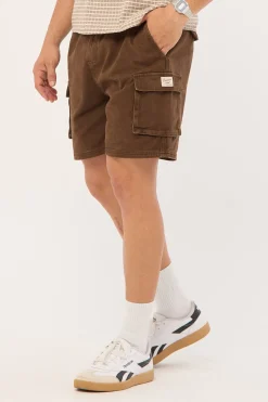 Relaxed Cargo Short Washed Brown