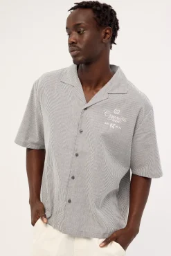Relay Boxy Cropped Resort Shirt Off Black