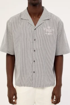 Relay Boxy Cropped Resort Shirt Off Black
