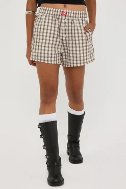 Release Check Boxer Shorts Oat/Brown Check