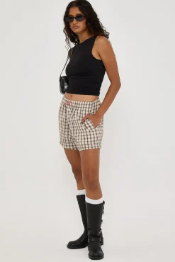 Release Check Boxer Shorts Oat/Brown Check