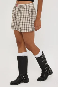 Release Check Boxer Shorts Oat/Brown Check