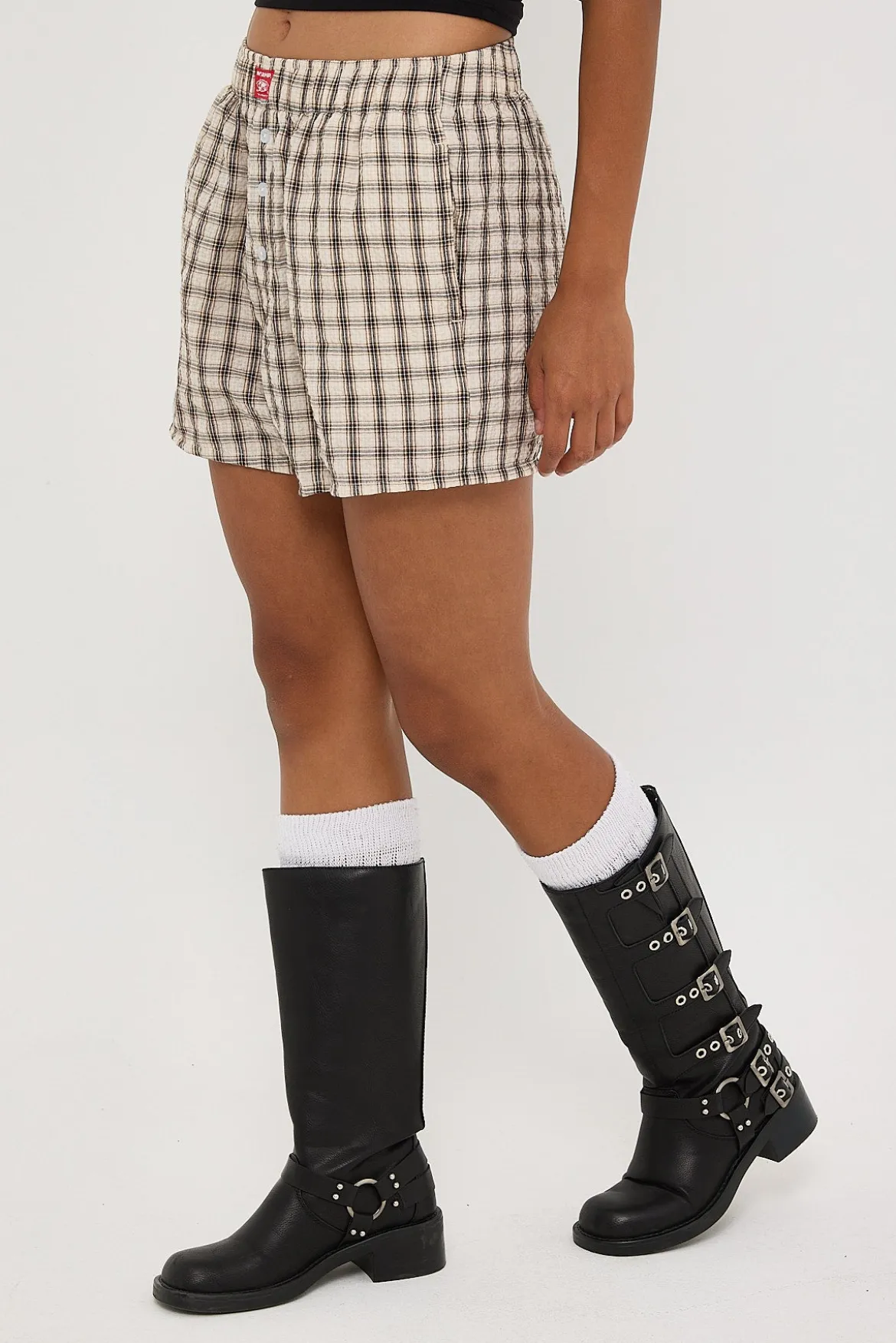 Release Check Boxer Shorts Oat/Brown Check
