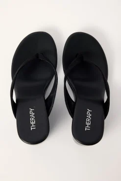 Ren Wedge Heel Black Microsuede