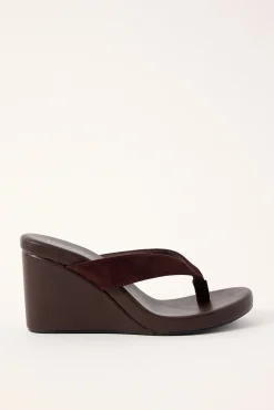 Ren Wedge Thong Heel Brown