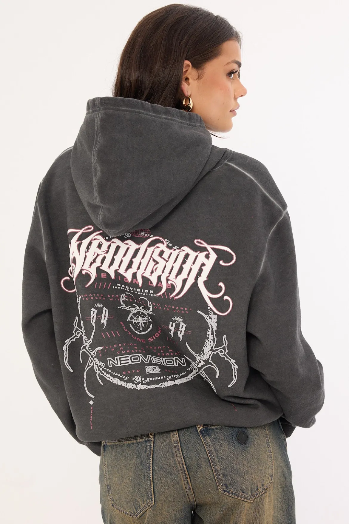 Requiem Street Relaxed Hoodie Pigment Washed Black