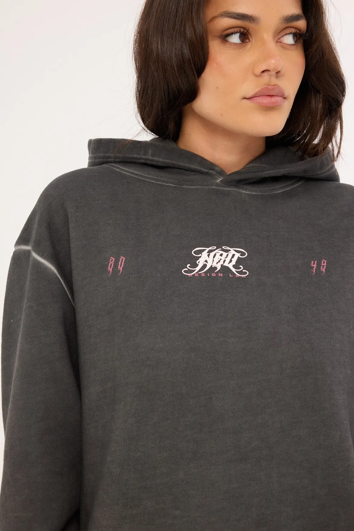 Requiem Street Relaxed Hoodie Pigment Washed Black