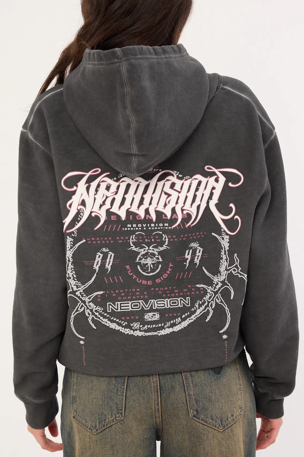 Requiem Street Relaxed Hoodie Pigment Washed Black