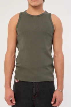 Restricted Singlet Tank Washed Khaki