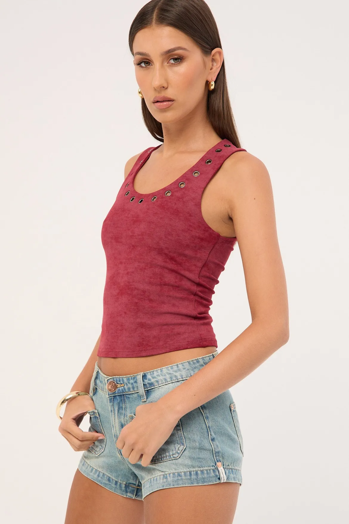 Retro Dukes Low Waist Mini Denim Shorts Texas Blue