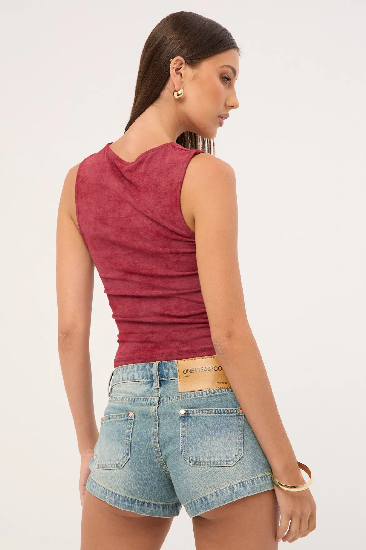 Retro Dukes Low Waist Mini Denim Shorts Texas Blue