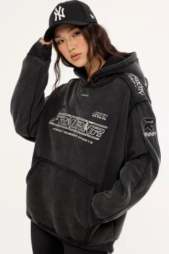 Revline Hoodie Washed Black