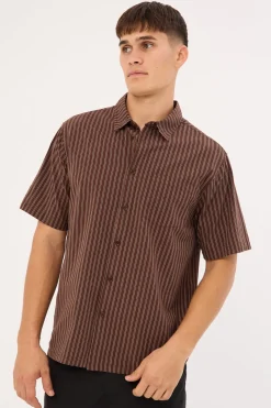 Reynolds Stripe Shirt Brown