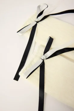 Ribbon Bow Leg Warmer White