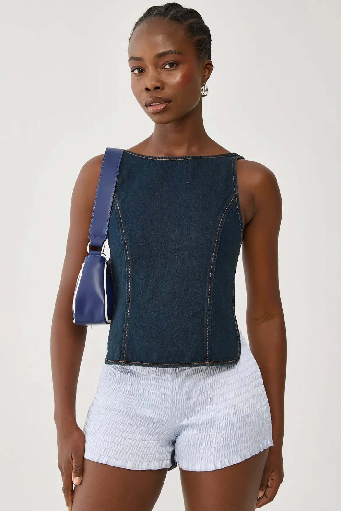 Rider Backless Top Indigo