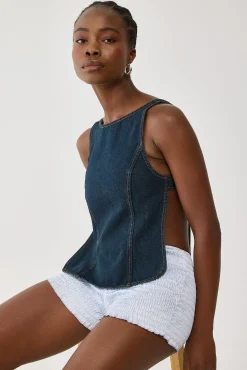 Rider Backless Top Indigo