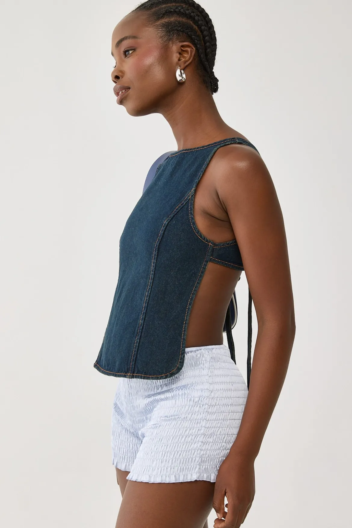 Rider Backless Top Indigo