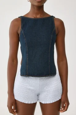 Rider Backless Top Indigo