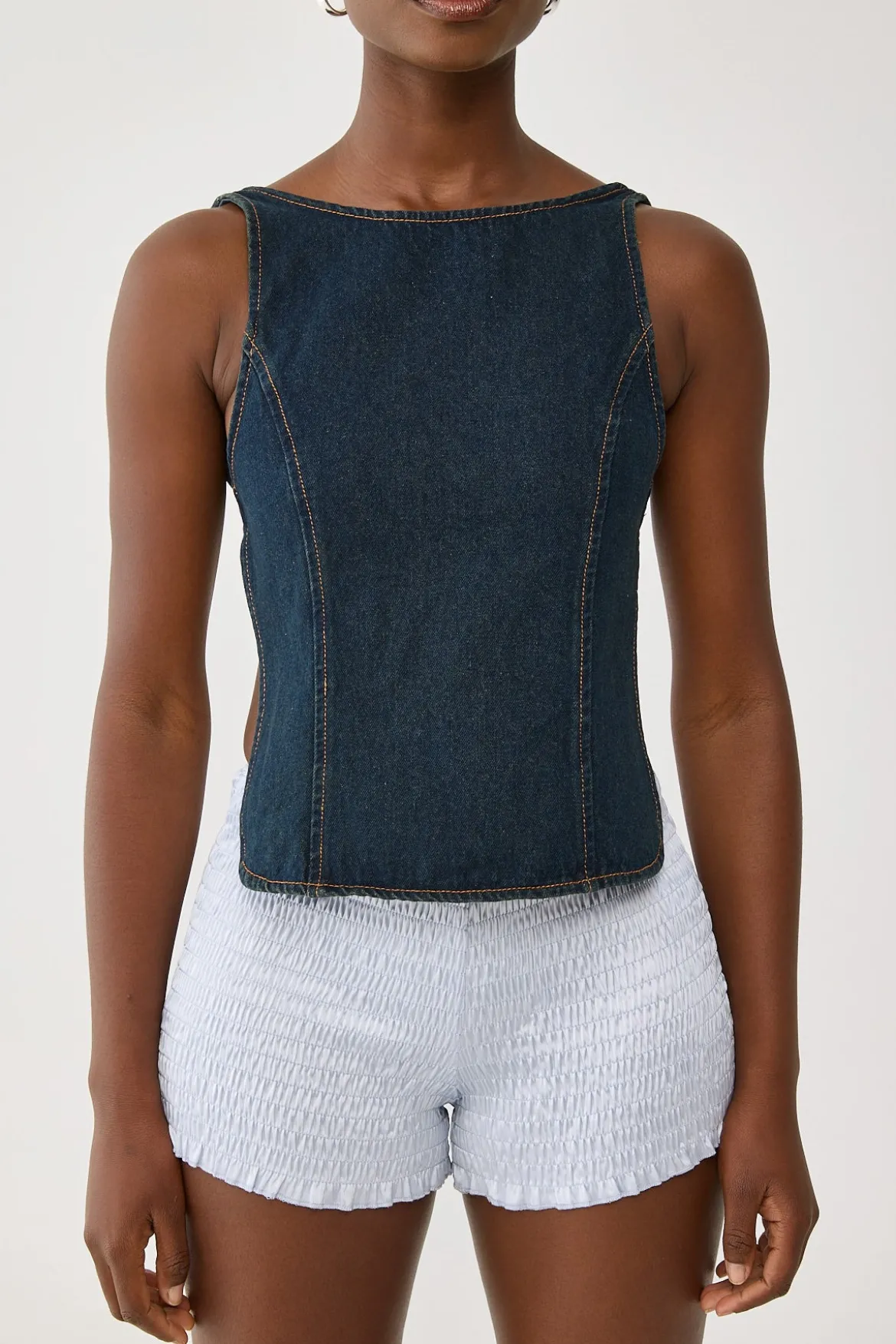 Rider Backless Top Indigo