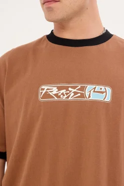 Riot Cropped Ringer Tee Pinecone