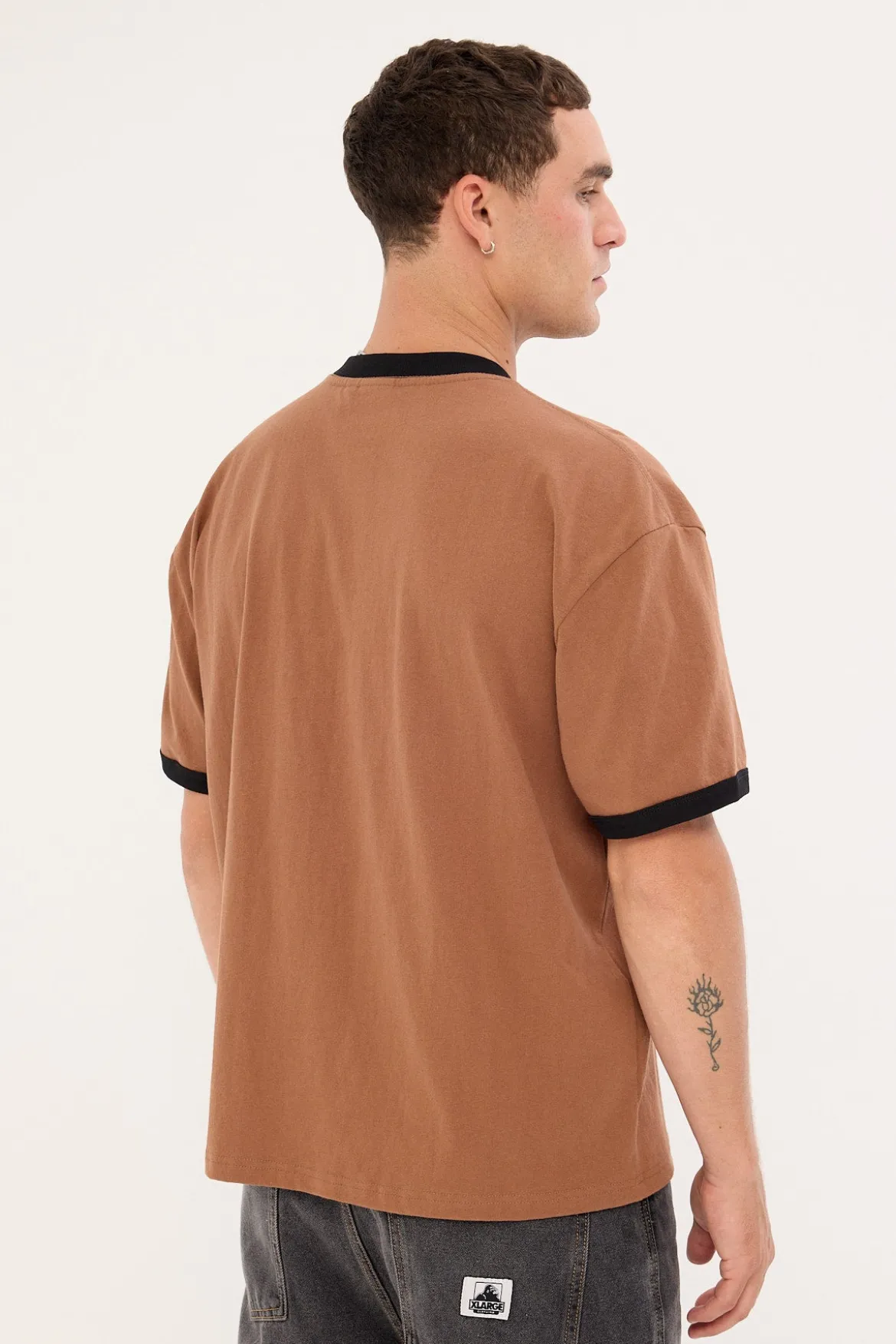 Riot Cropped Ringer Tee Pinecone