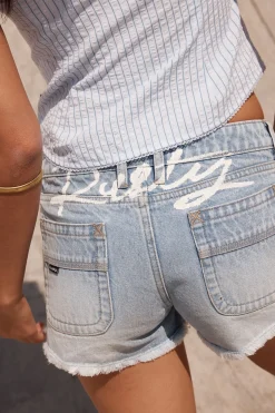 Ripper Low Rise Denim Shorts True Blue