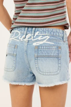Ripper Low Rise Denim Shorts True Blue
