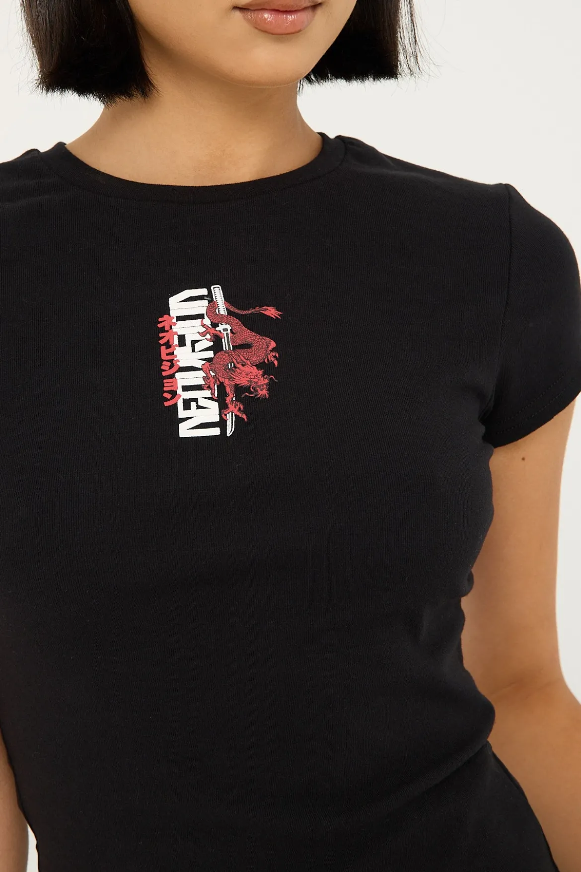 Riyu Baby Tee Black/Red