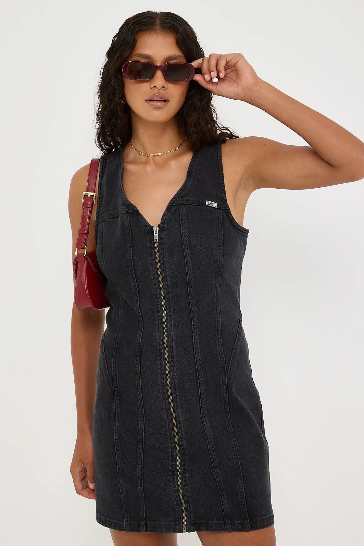 Robbie Denim Dress Ashen Black