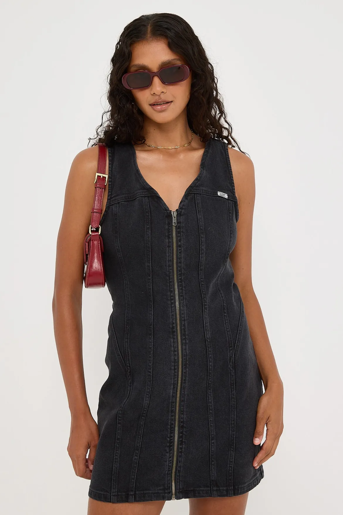 Robbie Denim Dress Ashen Black