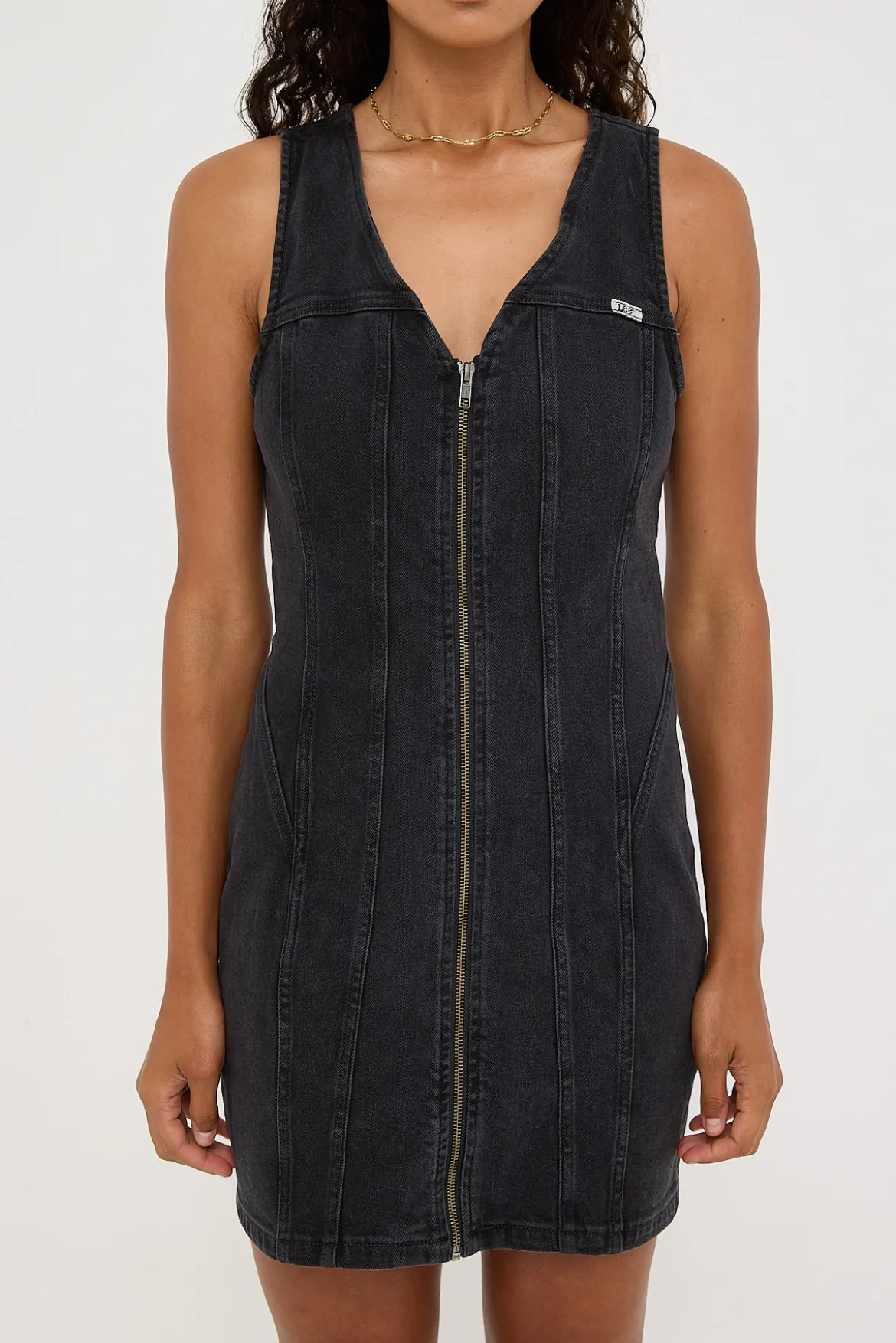 Robbie Denim Dress Ashen Black