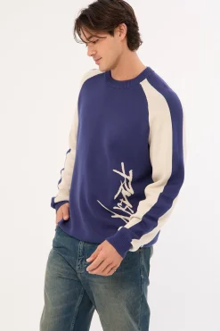 Roll Safe Boxy Knitted Crew Dark Blue