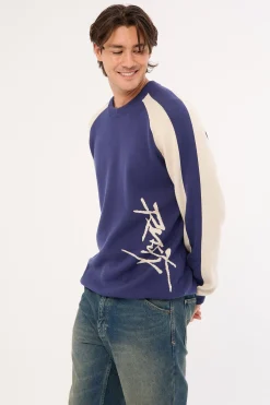 Roll Safe Boxy Knitted Crew Dark Blue