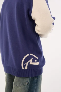 Roll Safe Boxy Knitted Crew Dark Blue