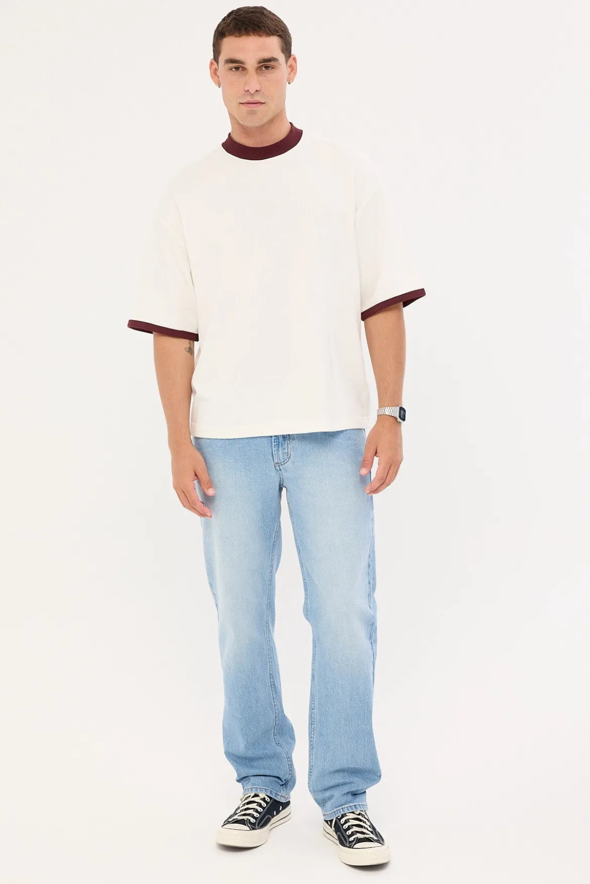Rolla's Bronco Straight Jean Stone Blue Denim