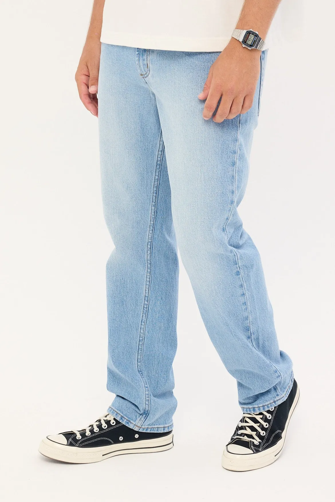 Rolla's Bronco Straight Jean Stone Blue Denim