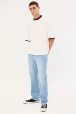 Rolla's Bronco Straight Jean Stone Blue Denim