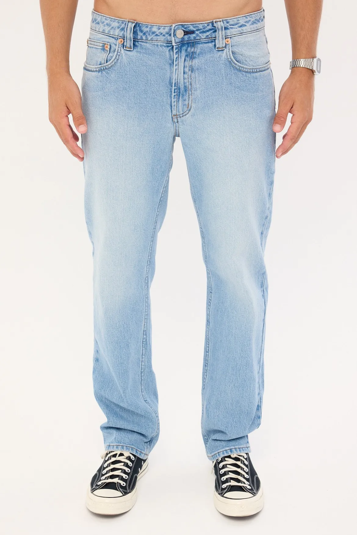 Rolla's Bronco Straight Jean Stone Blue Denim