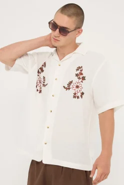 Rolla's Floral Embroider Bowler Natural