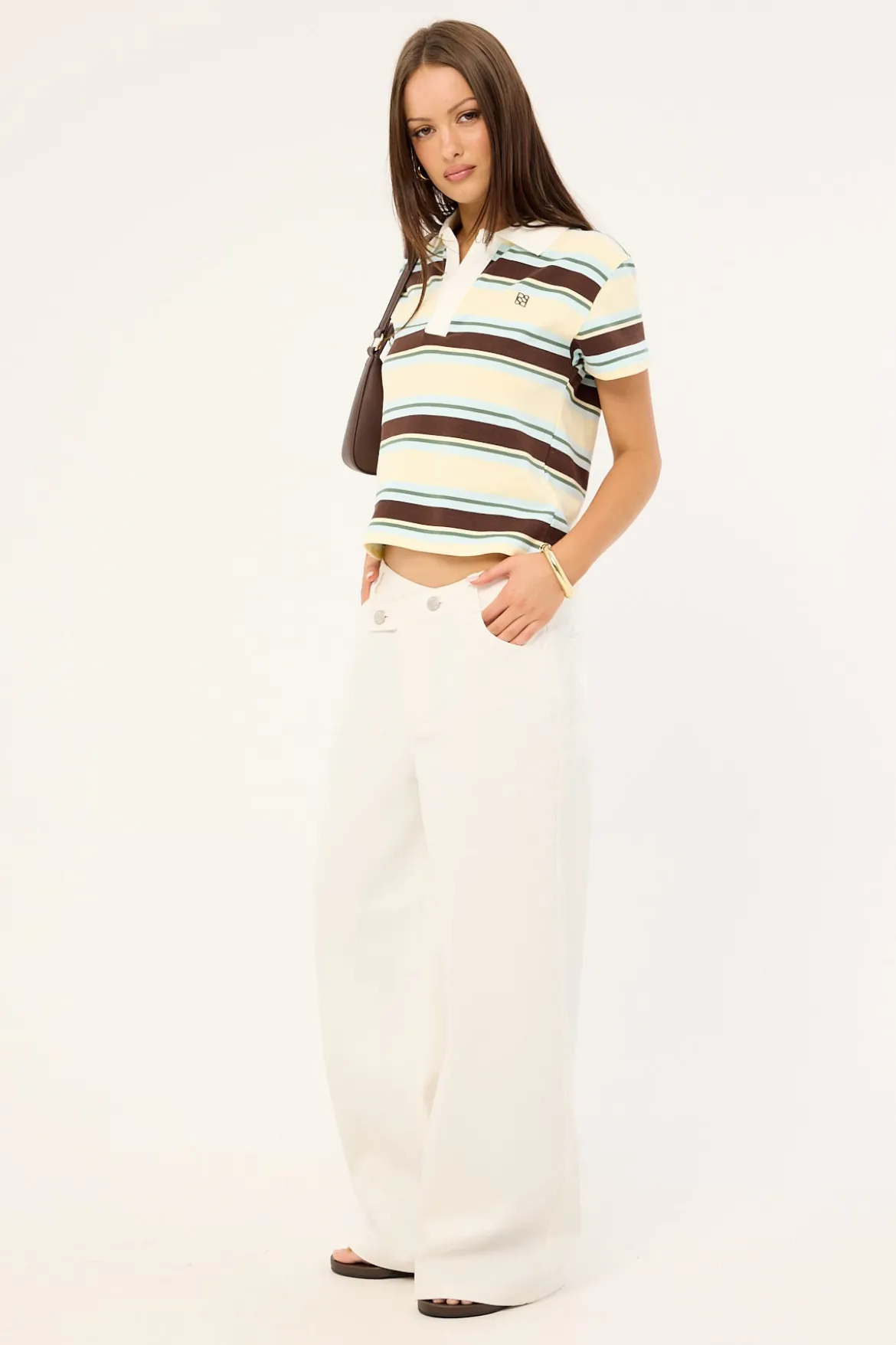 Romy Asymmetrical Drop Waistband White