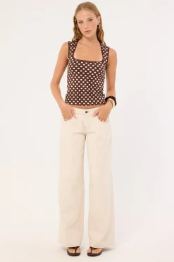 Roomy Extra Wide Low Rise Jeans Off White Denim
