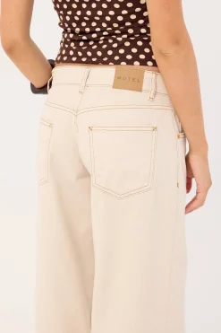 Roomy Extra Wide Low Rise Jeans Off White Denim