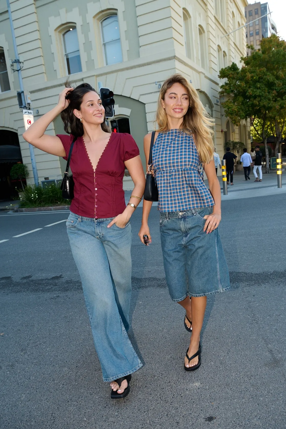 Roomy Extra Wide Low Rise Jean Vintage Blue Green Denim