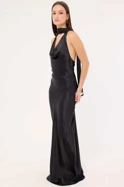 Rosanna Maxi Tie Dress Black