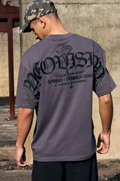 Rosebud Oversized Super Heavy Tee ASPHALT