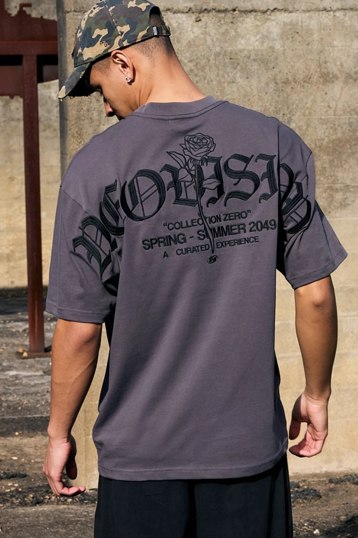 Rosebud Oversized Super Heavy Tee ASPHALT