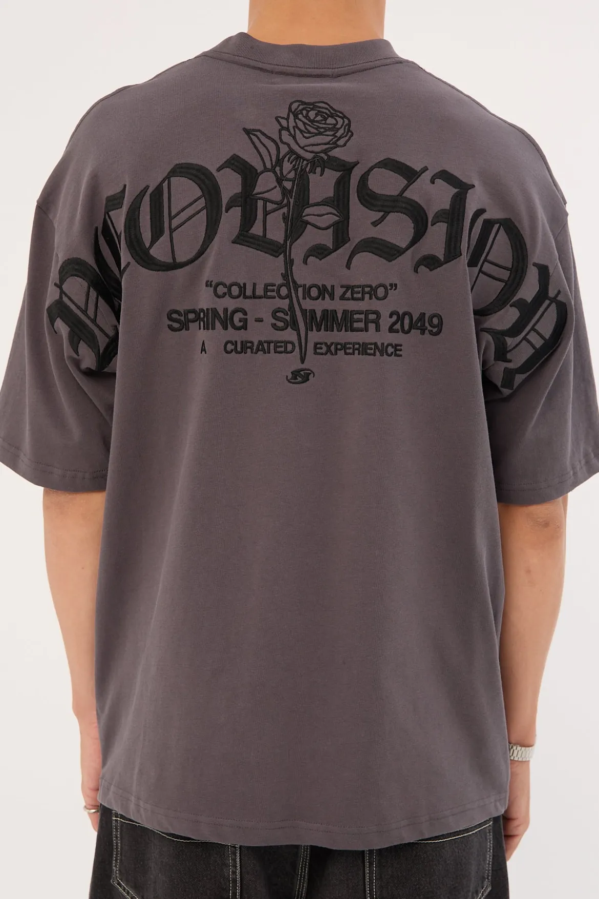 Rosebud Oversized Super Heavy Tee ASPHALT