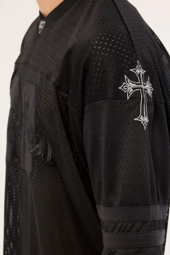 Rosebud V Neck Jersey Black
