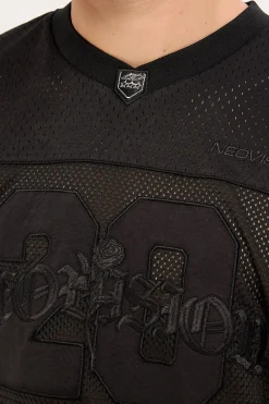 Rosebud V Neck Jersey Black